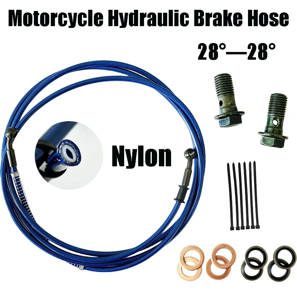 

10cm~500cm Both side 28°Motorcycle Dirt Bike Braided Brake Hose Line Steel Brake cable Hydraulic Banjo Thread 10X1 or 10X1.25mm