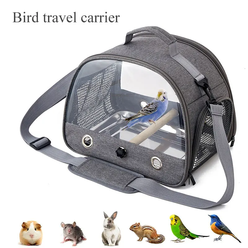 

Parrot Carrying Bag With Standing Stick Going Out Portable Bird Cage Foldable Oxford Cloth Bird Bag Parrot Pigeon Small Pet Bag