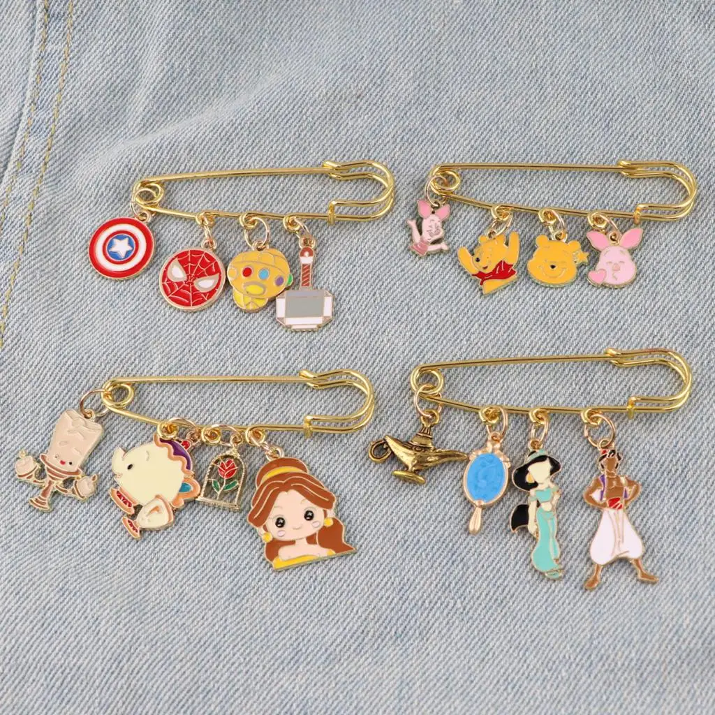 Classic Cartoon Enamel Pins Buckle Brooch Shirts Safety Pin Cute Badges Brooches Cosplay Accessories Gift For Women Men Kids