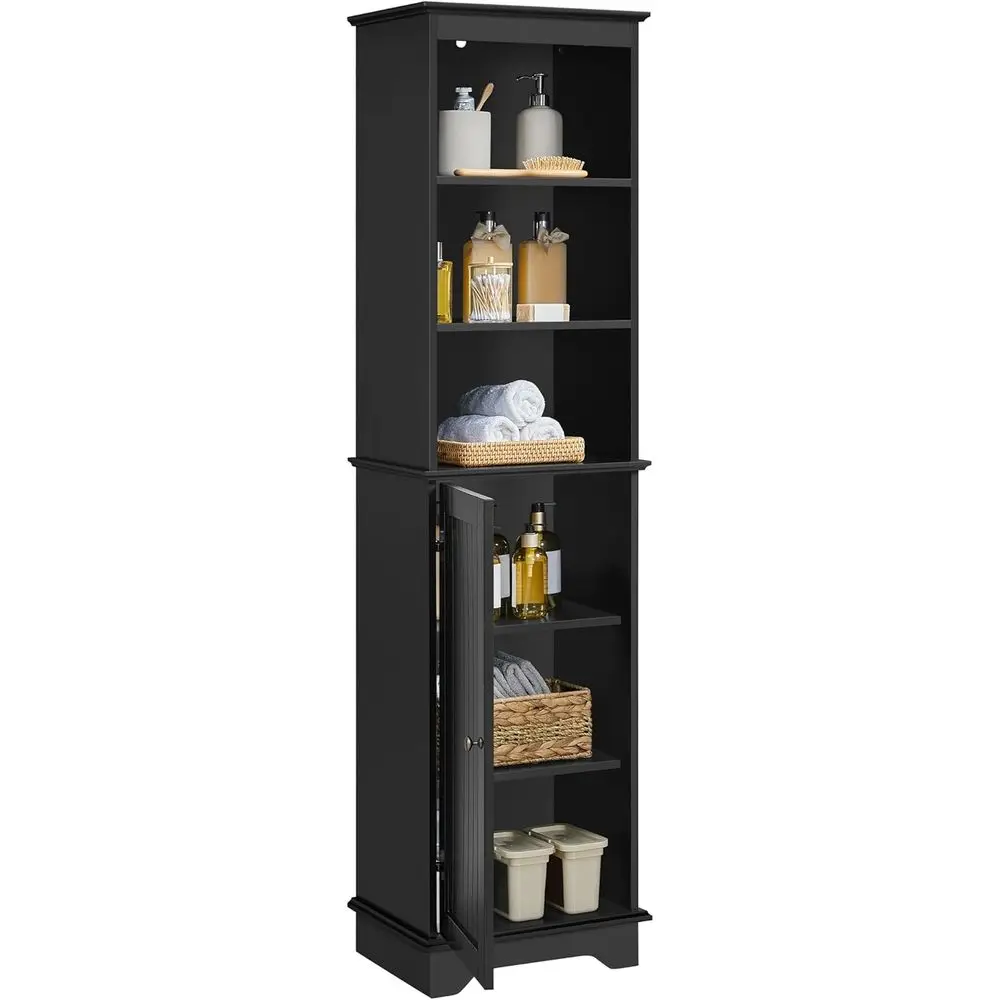 

60.5" reestanding Bathroom Storage Cabinet, Tall Slim loor Cabinet with 3 Shelves & Door, Space Saving Organizer, Home Storage u