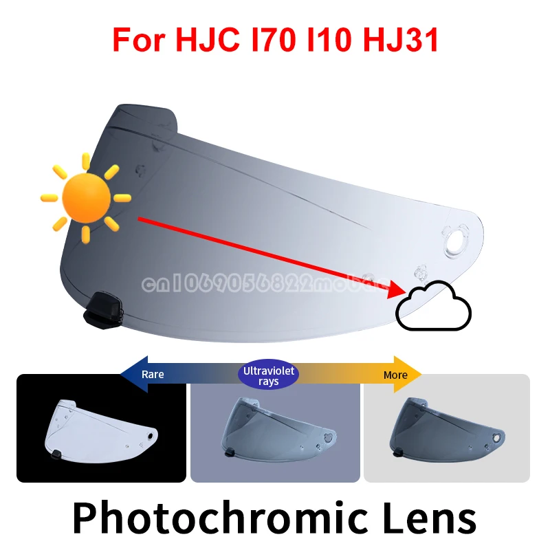 

Photochromic Visor for HJC I70 I10 HJ-31 Helmet Glasses Screen Shield Windshield Accessories Parts Autochromic Lens