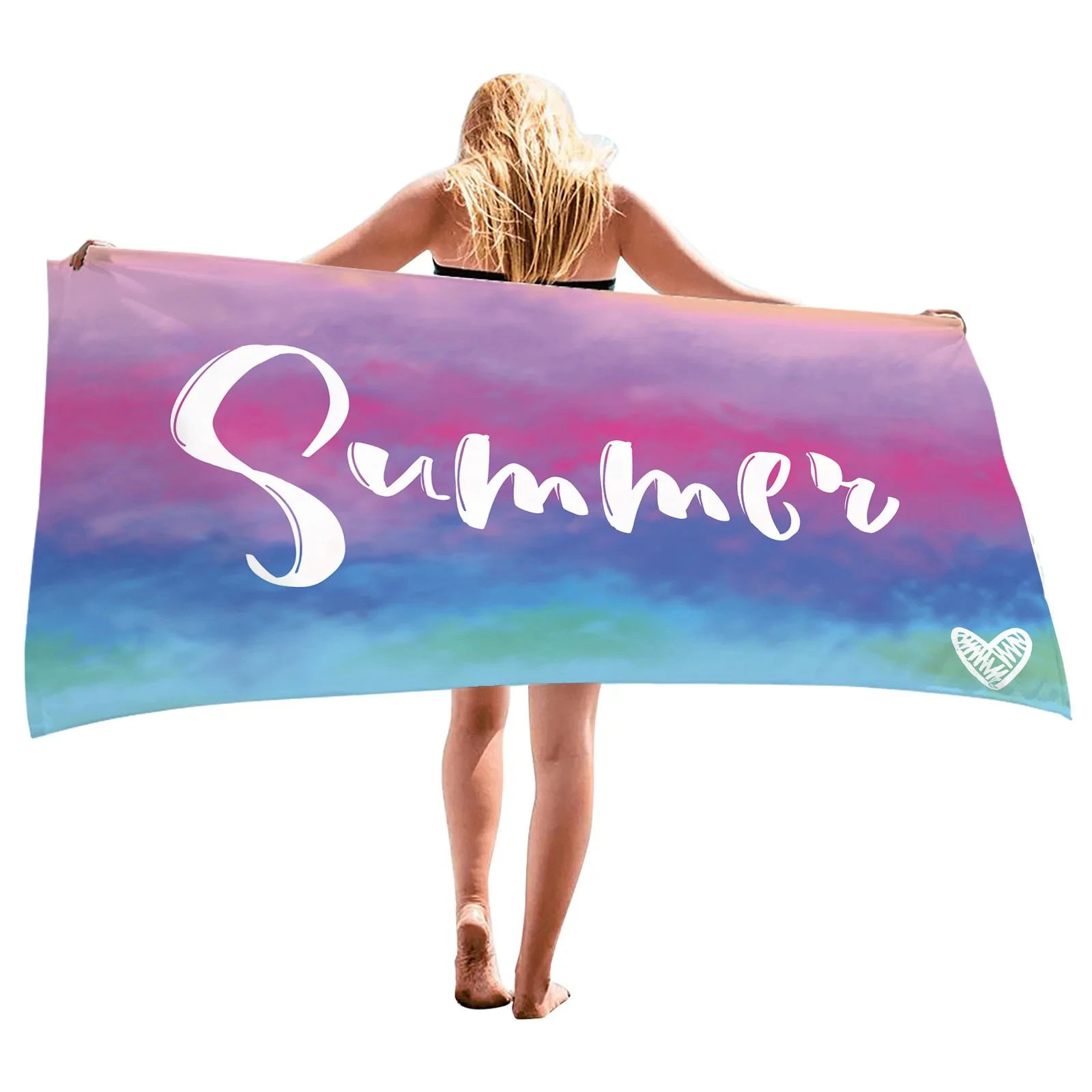 Personalized Customization Name Beach Towel Microfiber Sand Free Towel Travel Sport Swimming Bath Camping Yoga Girls Women Adult