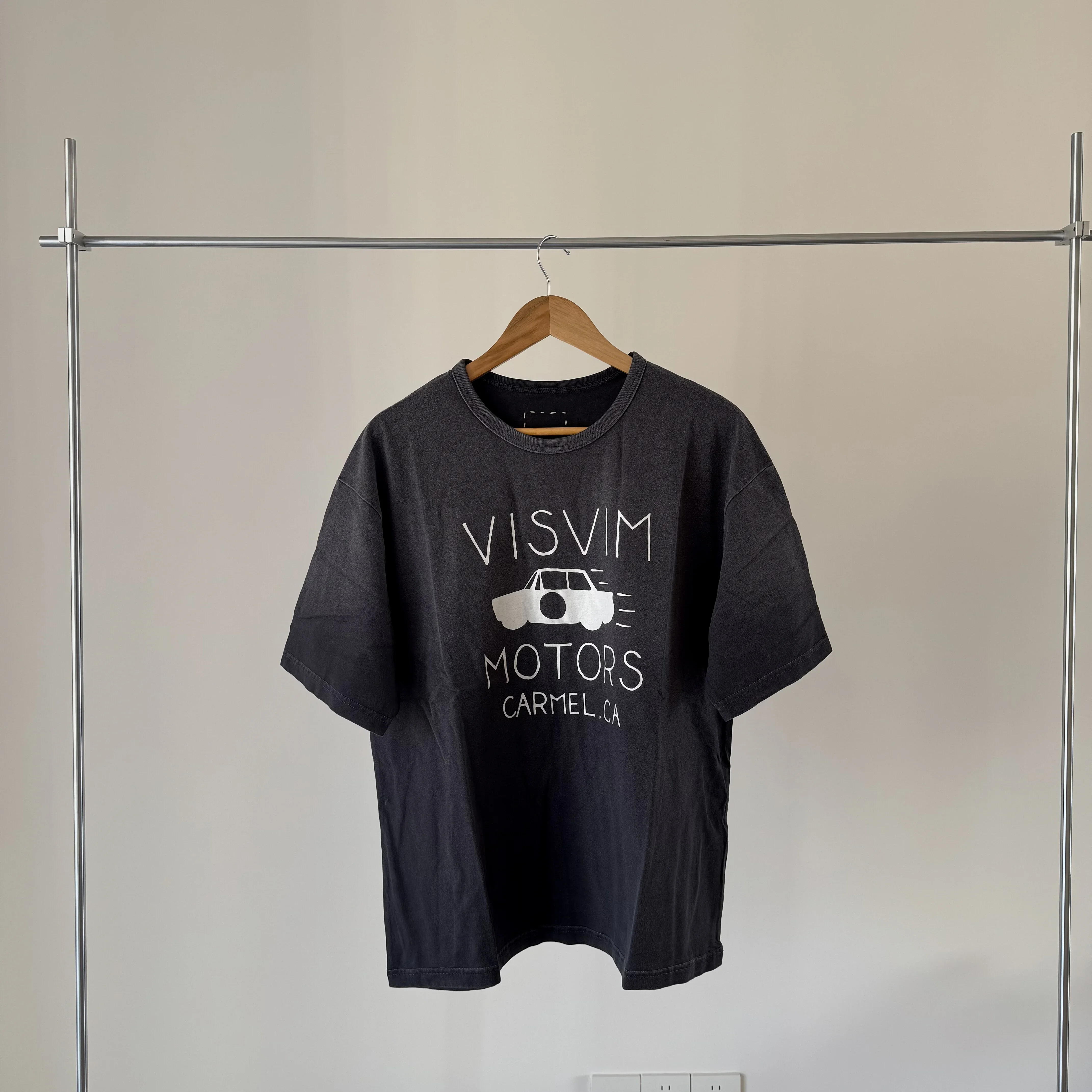 VSVM KOFU SPOT MOTORS CLUB Jumbo Vintage Washed Car Print Short Sleeve T-Shirt 25SS