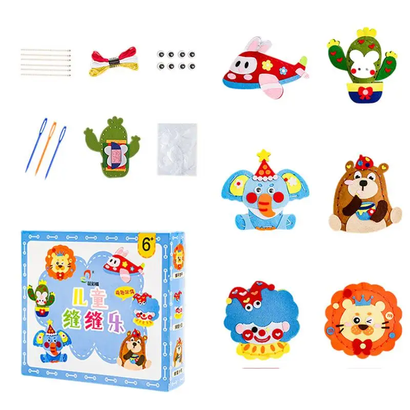 Kids Sewing Craft Cartoon Kid Sewing Craft Kits Art And Craft Beginner Sewing Kit Educational Toys Fine Motor Skill Toys For