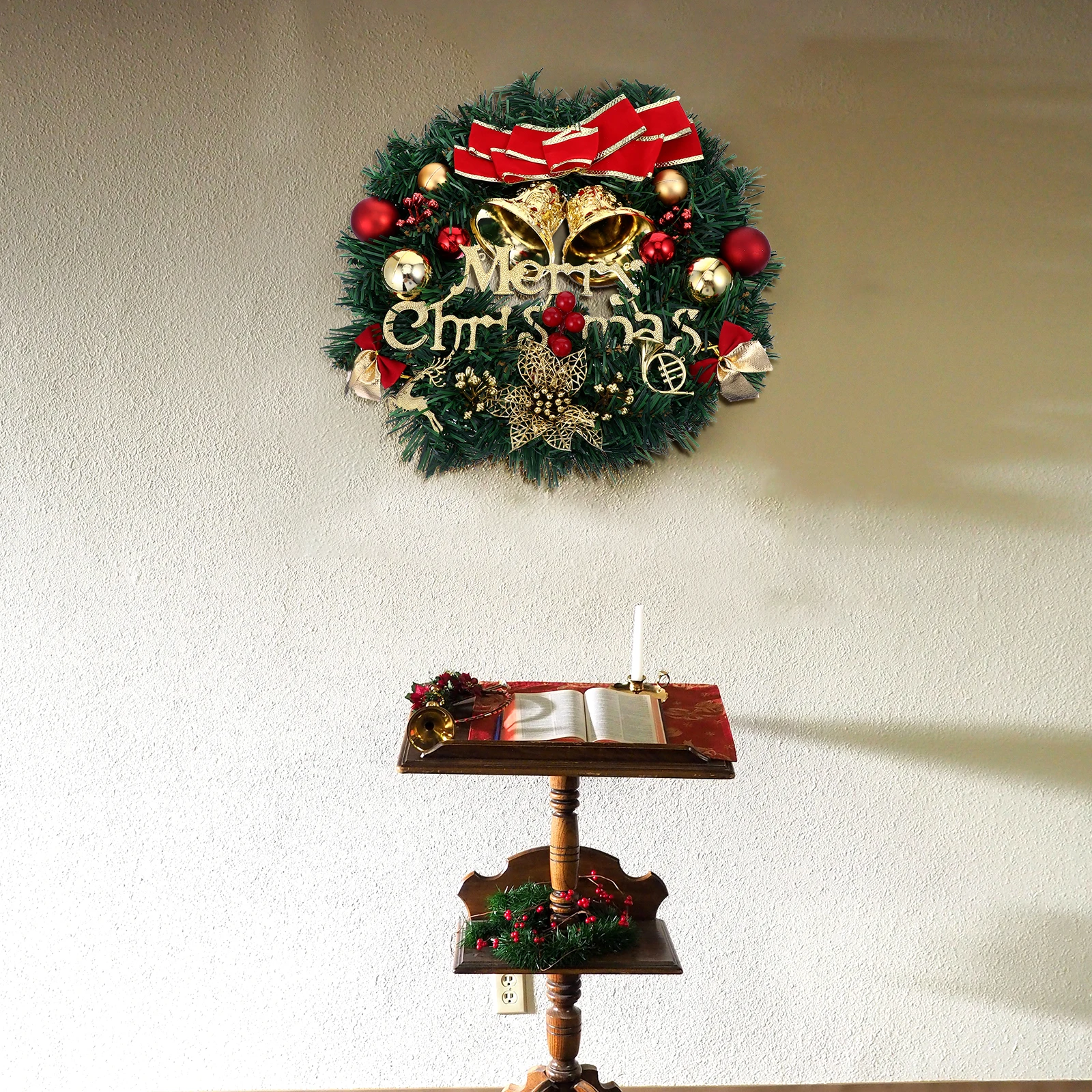 

Christmas Wreath Door Hanging Decoration Holiday Wreaths Colorful Decorations Pvc Floral