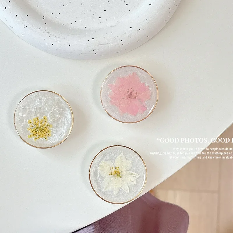 

Держатель с сушеными цветочными блестками в стиле бохо, универсальный Smart Tok, ленивый кронштейн для iPhone, Samsung, складная подставка Griptok, розетка