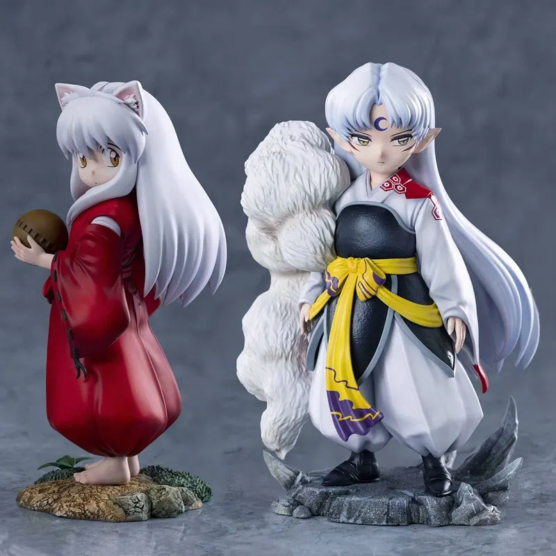 En Stock, 17cm, figura infantil de Sesshōmaru e Inuyasha, mercancía de película de Anime, funda de PC, decoración de escritorio, regalo coleccionable