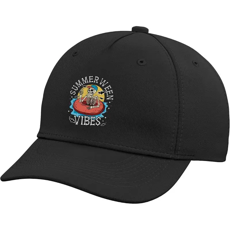 Summerween Vibes Skeleton Float Summer Halloween Adjustable Baseball Hat