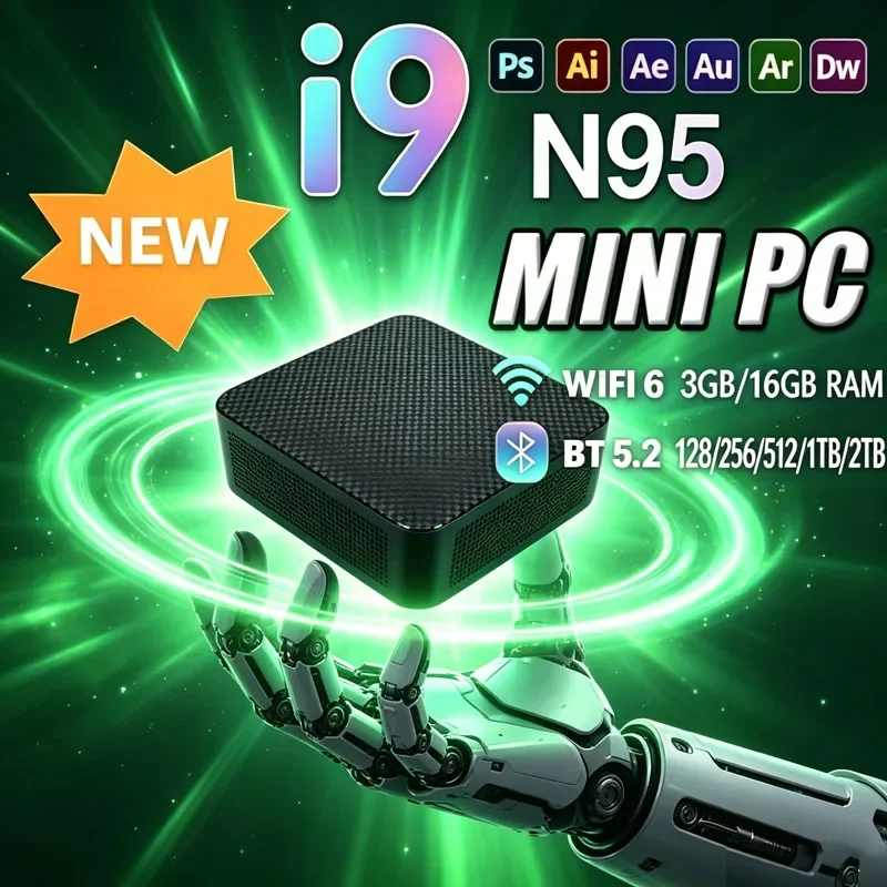 

New 2026 Windows I9 Mini PC Intel I9 N95 Mini PC Computer SSD M.2 1TB 2TB RAM 16GB Wifi 6 BT5.2 Mini Desktop