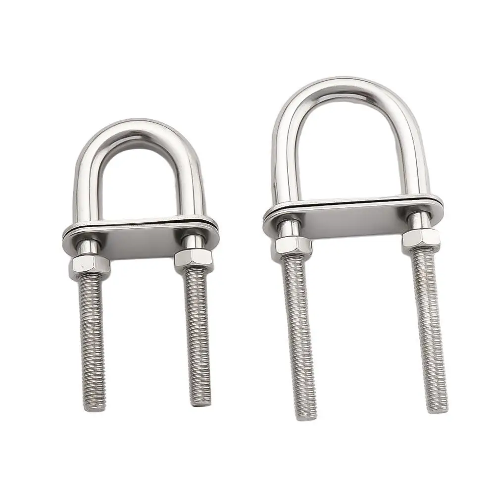 Yacht accessories 304 Stainless Steel Boat Hardware U-bolt Metal U-bolt Screw with Nut Screw Pads Rope Rigging Bow Stern Eye