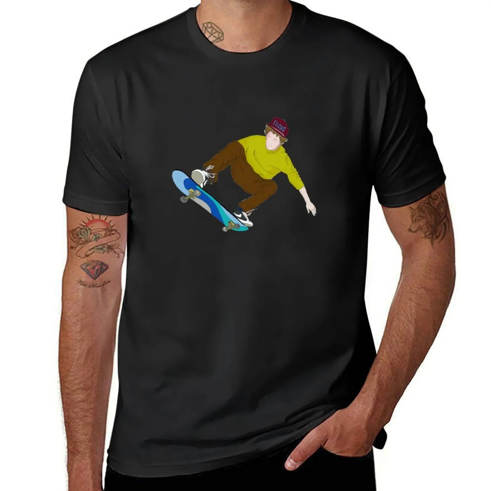 skateboard focus T-shirt Blouse sweat new edition plain heavyweight t shirts for men