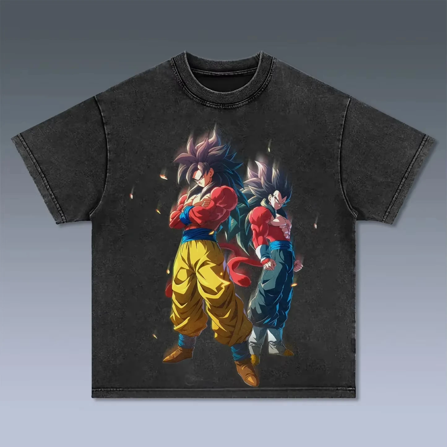 

Футболка унисекс с коротким рукавом в стиле Harajuku Y2K: Аниме Dragon Ball, Сон Гоку, ретро, с эффектом потертости, хлопок, мужская и женская уличная одежда