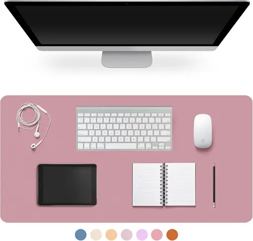 Protector de almohadilla de escritorio, alfombrilla de ratón grande de cuero PU antideslizante, fácil de limpiar, alfombrilla de escritura para oficina/hogar/decoración/alfombrilla de escritorio escolar