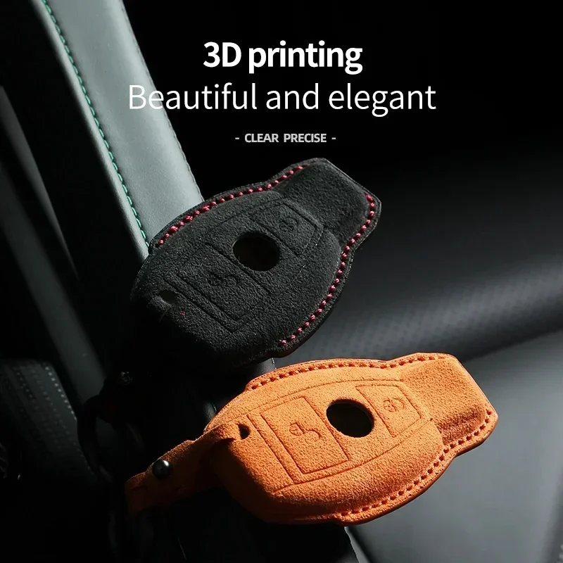 

Car Remote Key Case Cover Shell Keychain for Mercedes Benz W203 W204 W212 C180 GLK300 CLS CLK CLA SLK C S E Class Suede Key Fob