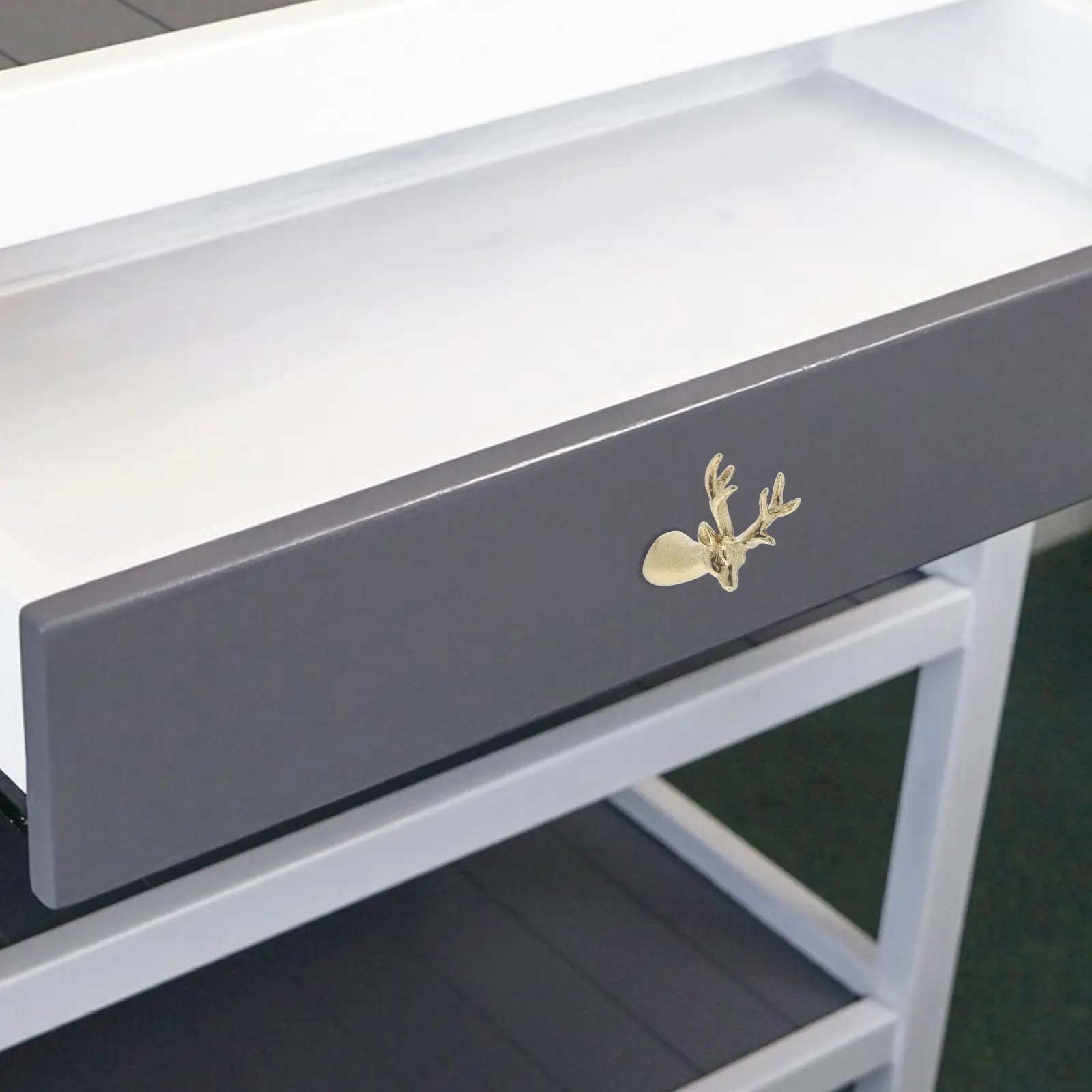 

Rustic Deer Head Drawer Knobs Copper Finish Cabinet Pulls for Dresser Wardrobe Kitchen Cabinet Door Hardware Upgrade