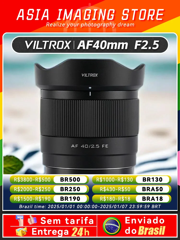 【 Do Brasil 】Viltrox AF 40mm F2.5 Auto Focus Full-Frame  Camera Lens for Nikon Z A7 A7II A7III A7IV  A7SIIZF ZFC Z6 Z7 II 40 2.5