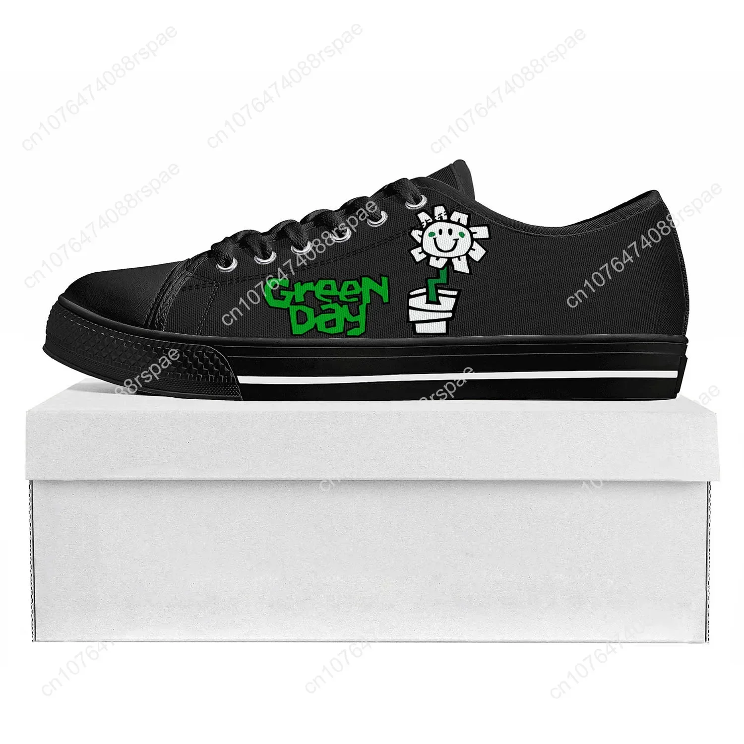 Green Day Pop Rock Band Low Top Hoge kwaliteit Sneakers Heren Dames Tiener Canvas Sneaker Prode Casual Paar Schoenen Aangepaste schoen