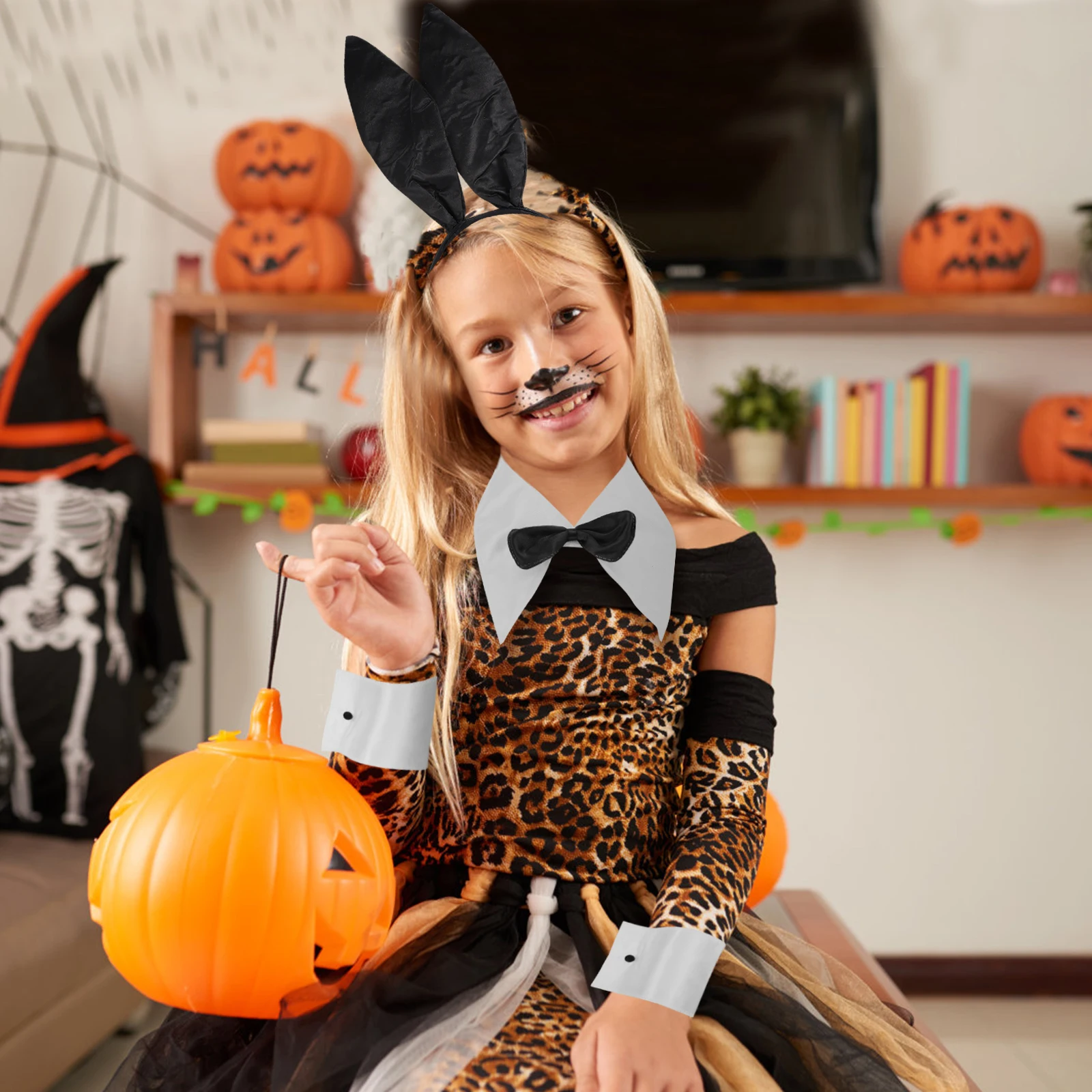 

1 set Bunny Girl Hairband Set Rabbit Ears Headwear Costume Prop Cosplay Tail Headdress Party Dress Up Halloween Theme