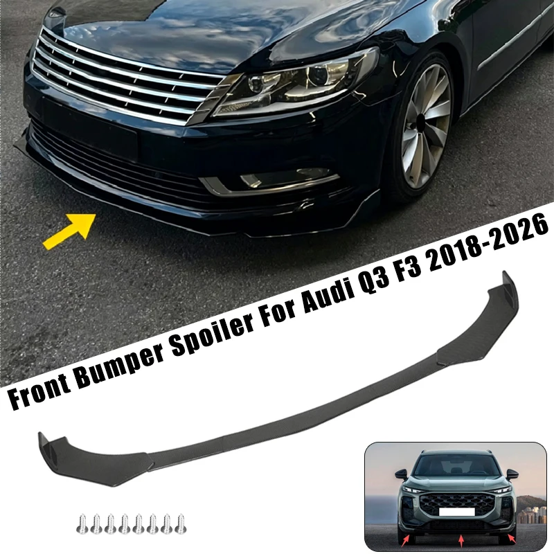 Sport Front Bumper Splitter Spoiler Lip For Audi Q3 F3 2018-2026 5Pcs Adjustable Sectional Car Exterior Tuning Body Kit
