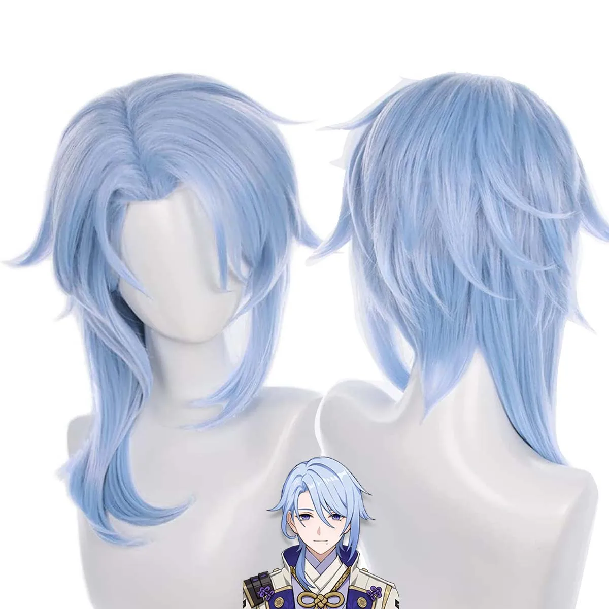 

Men Genshin Impact Kamisato Ayato Cosplay Long Blue Gradient Hair Wig