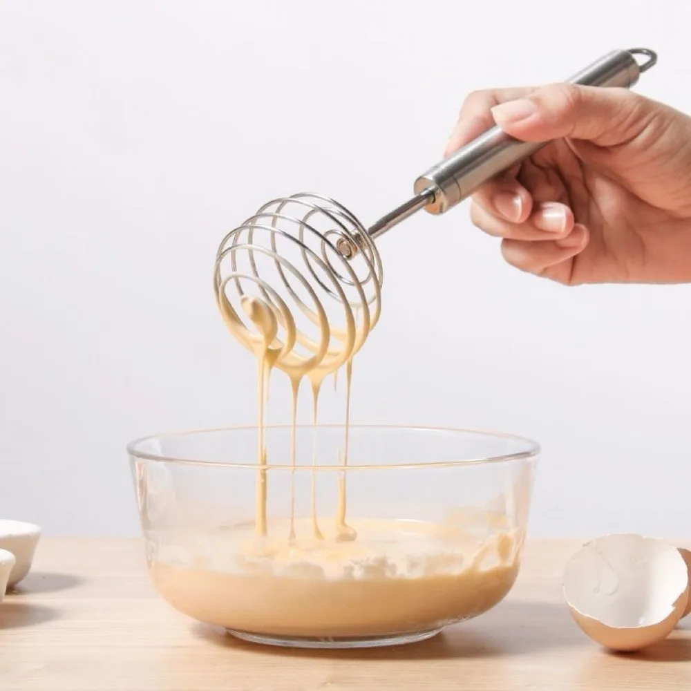 

Stainless Steel Spring Ball Whisk Handheld No Deformation Hand Egg Mixer Rust-proof Corrosion-resistant Egg Beater Baking Tool