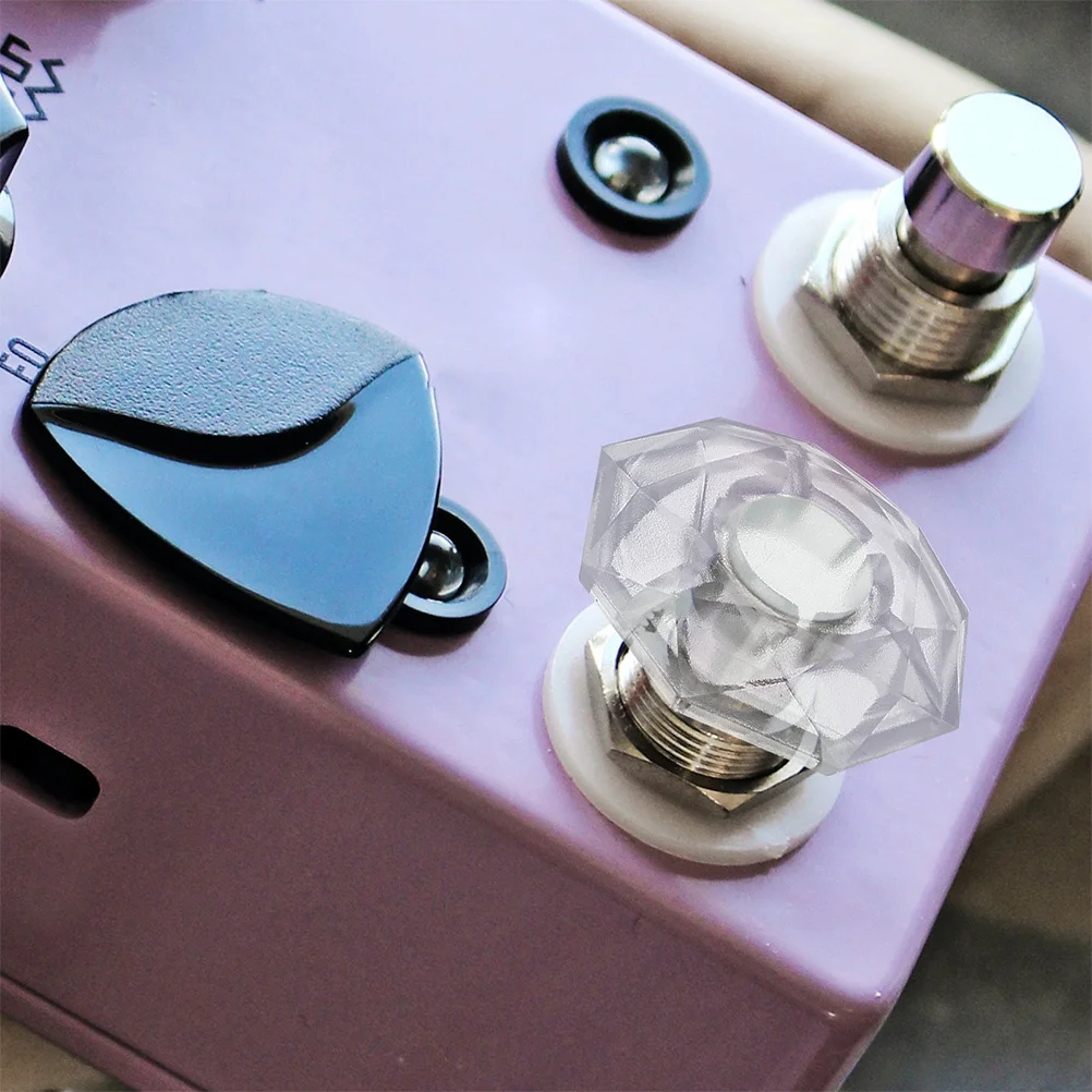 

6Pcs Guitar Footswitch Caps Effect Pedal Button Toppers Diamond Shaped for Better Grip Comfort and Eye Catching Pedalboard Style