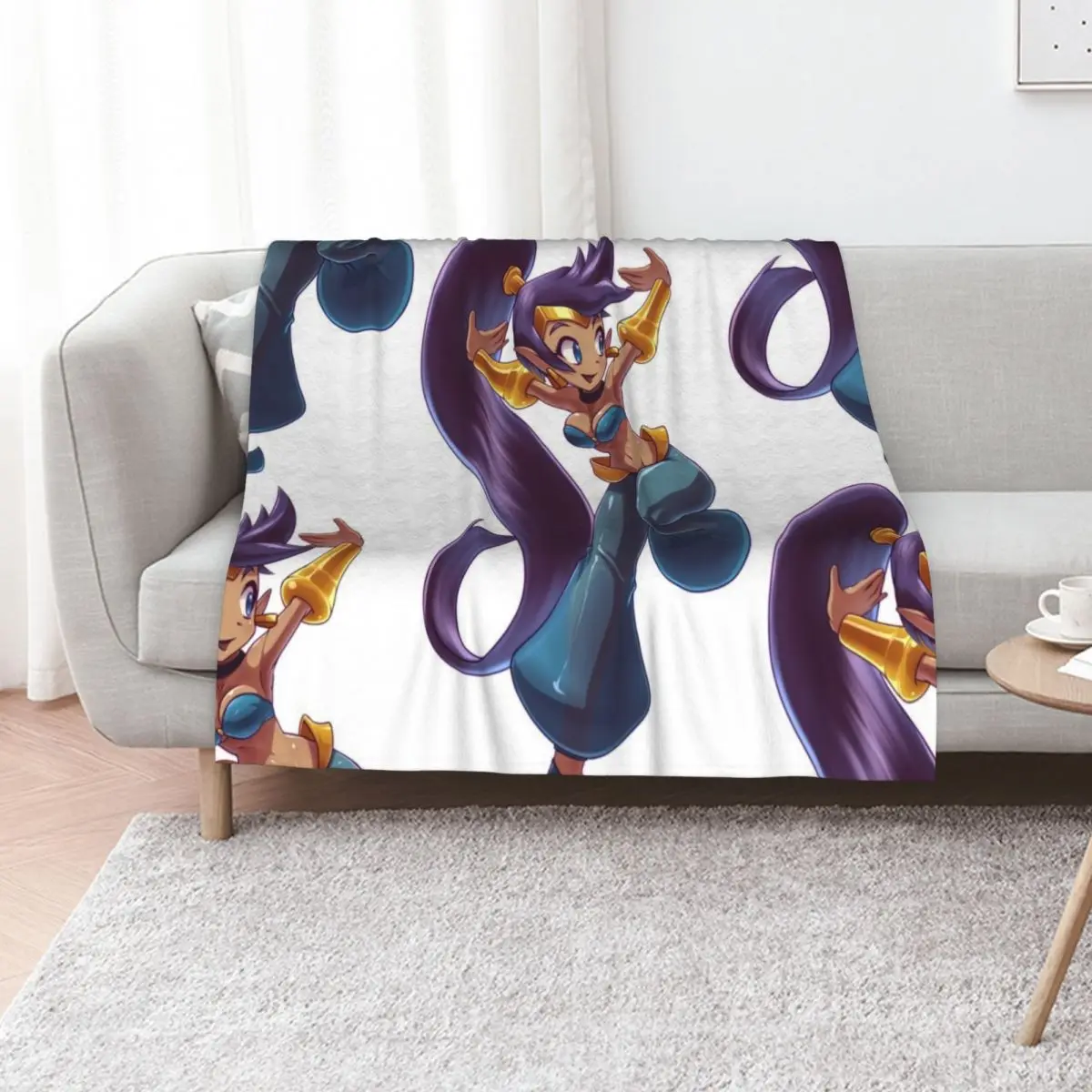

Shantae dancer - blue Throw Blanket Shaggy Furry Soft Blanket for Bedroom Living Room