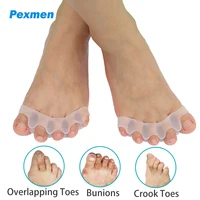 Pexmen-separador de dedos de los pies de Gel, espaciador de dedos para hombres y mujeres, Corrector de juanetes, restaurador correcto de los dedos de los pies de la forma Original, 2/4 Uds.