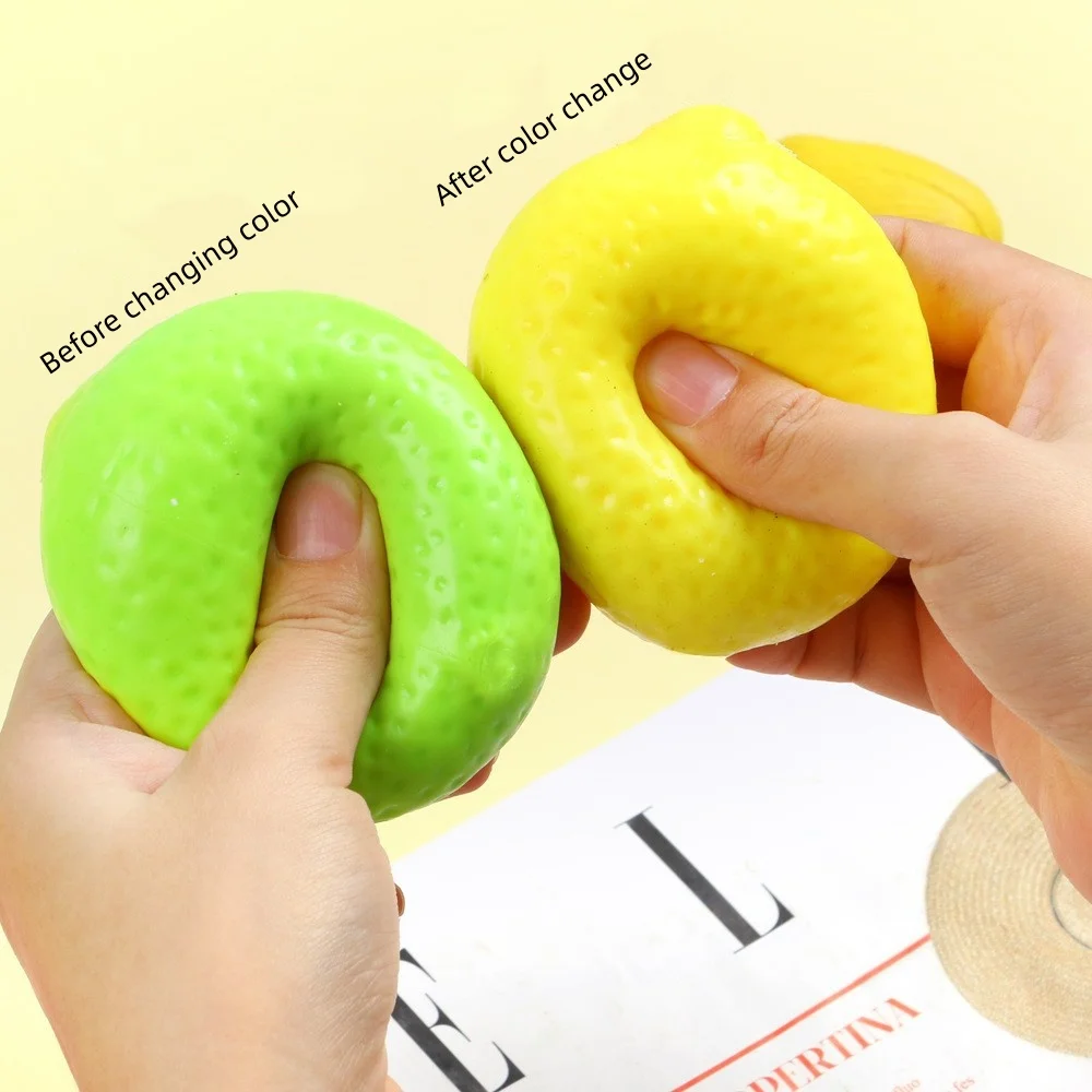 Crispy Lemon Pressure Ball Squeezing Toy, Color Changing Mango Candy Ball, Adult Sensory Stress Relief Toy