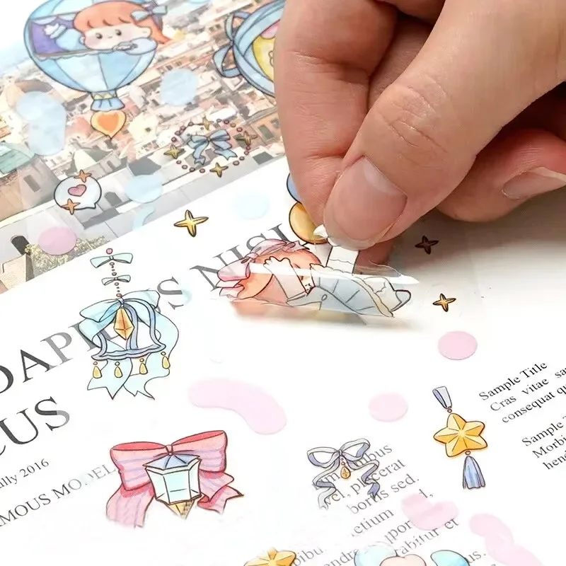 Women's Cartoon Pet Long Stickers 20pcs Handbook Decoration Seamless Waterproof Material Pack Girls Paste