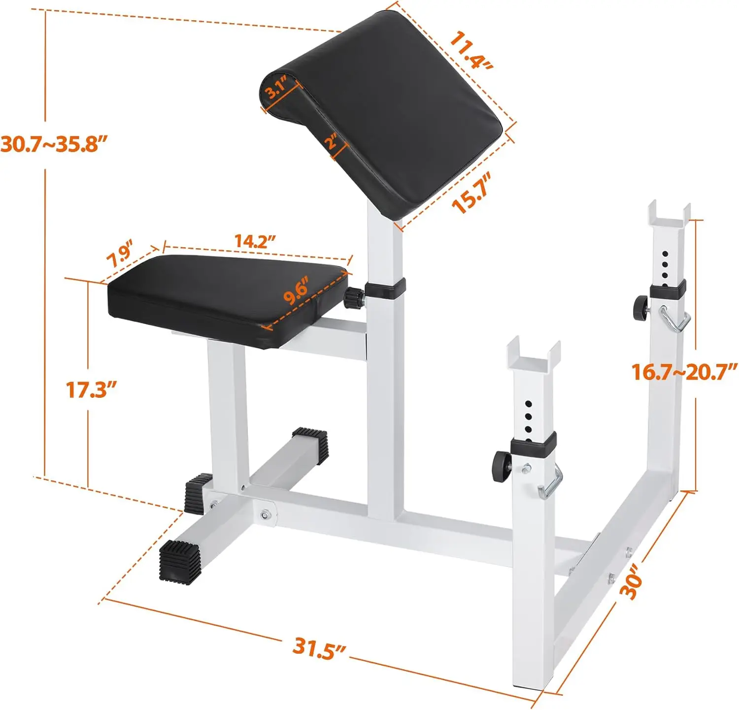 Preacher Curl Weight Bench Seated Arm Isolated Barbell Dumbbell Biceps Station Home Gym Max load 450lLBS