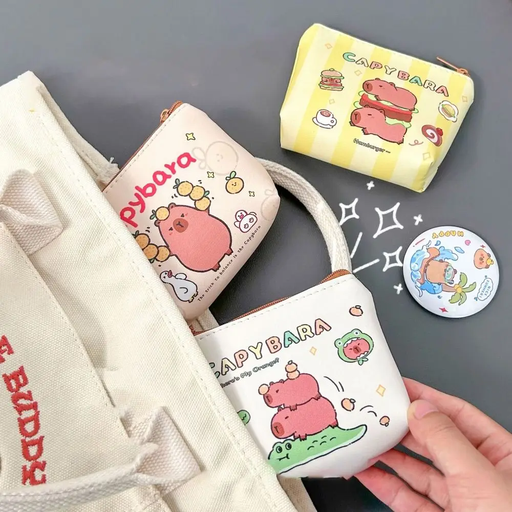 

Wear-resistant Cute Capybara Coin Purse Cartoon Korean Style Change Bag Multifunction Zipper Design Card Bag Key