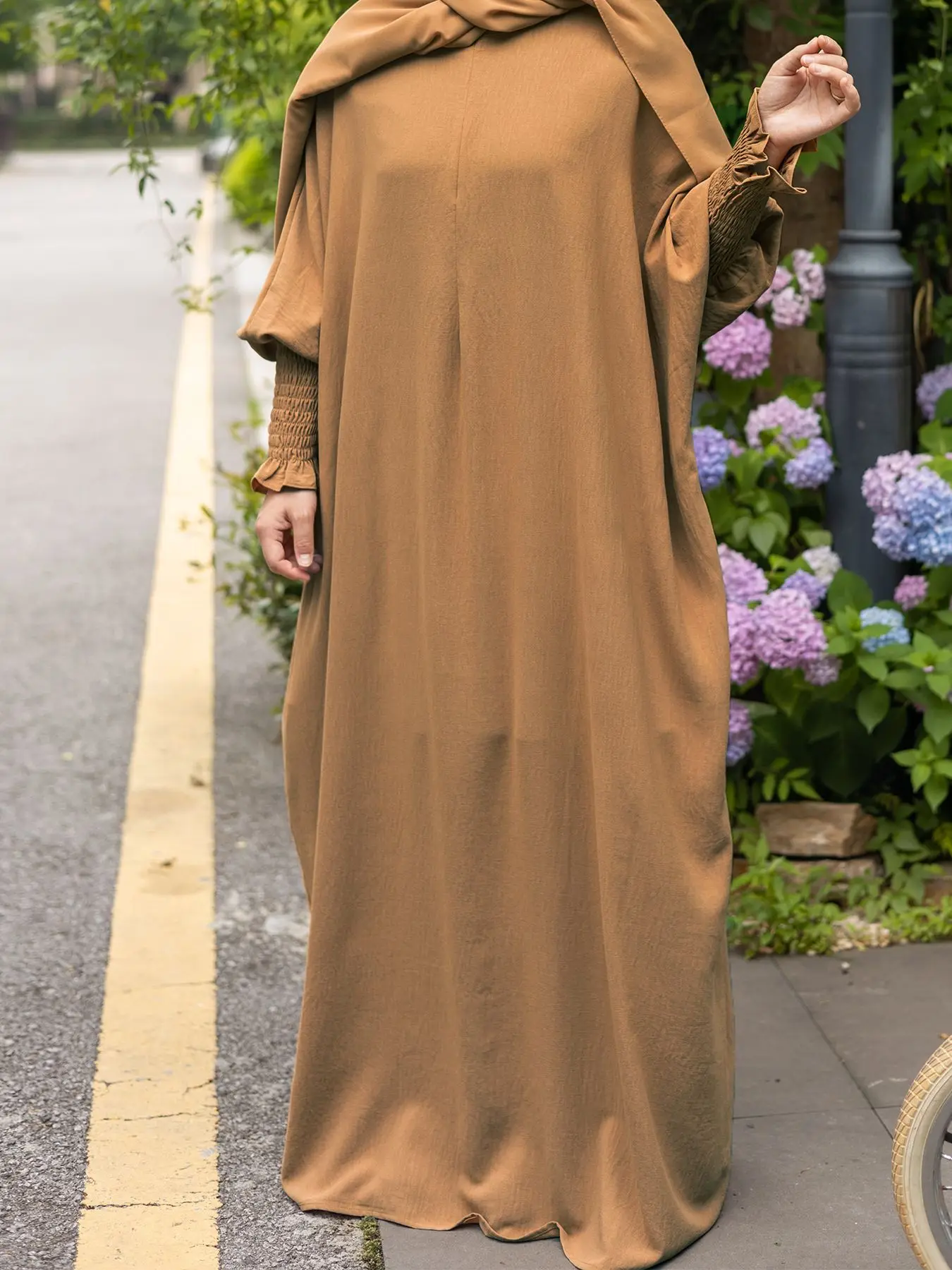 New Fashion Islamic Inside Dress Robes Prayer Elastic Cuff Sleeve Soft Abaya French Stylish Modesty Islamic Dress Islam Robe