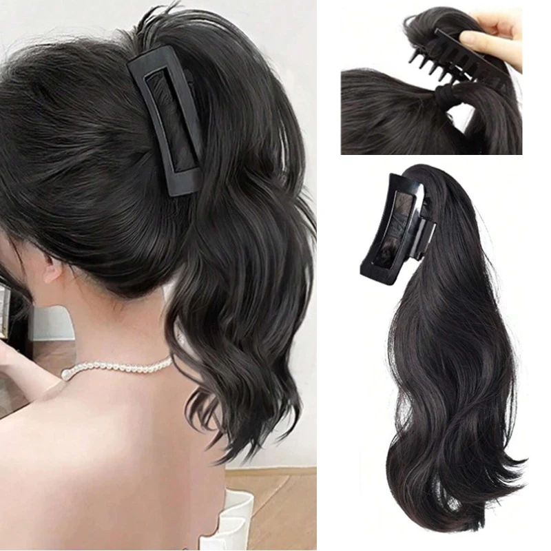 Synthetic Claw Ponytail Wavy Curly Ponytail Wig Clip in Ponytail Hair Extension For Women