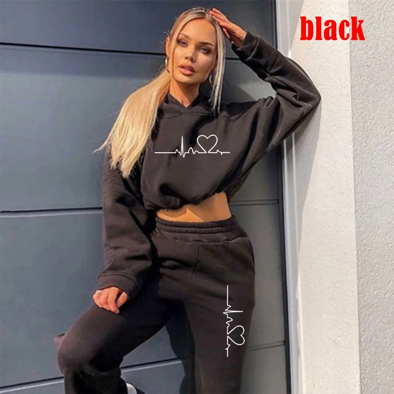 Women Fashion Casual Tracksuits Long Sleeve Hoodies And Trousers Sport Suits Hoodies Slim Jogging Suits