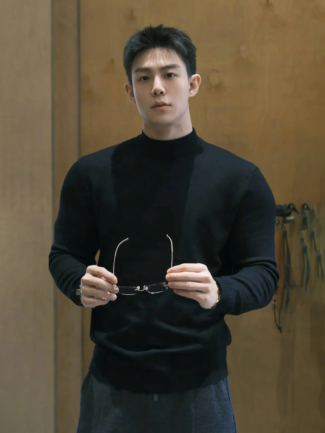 

Мужской облегающий вязаный свитер Bla с высоким воротником, базовый слой, американский стиль, зимняя внутренняя одежда, Cleanfit, топ с длинными рукавами