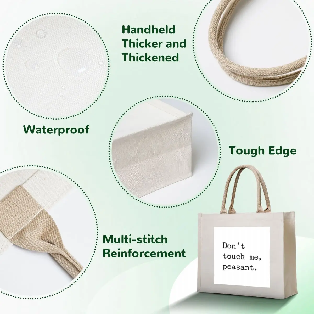 Don't Touch Me Peasant Tote Bag female bag shopping bags foldable sacs de shopping shopping bag