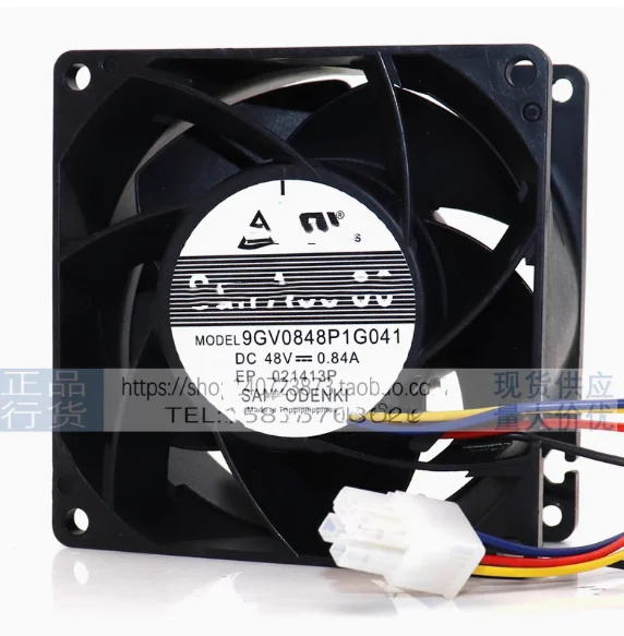 New Original Fan 9GV0848P1G041 48V 0.84A 8038 8CM 4 wire