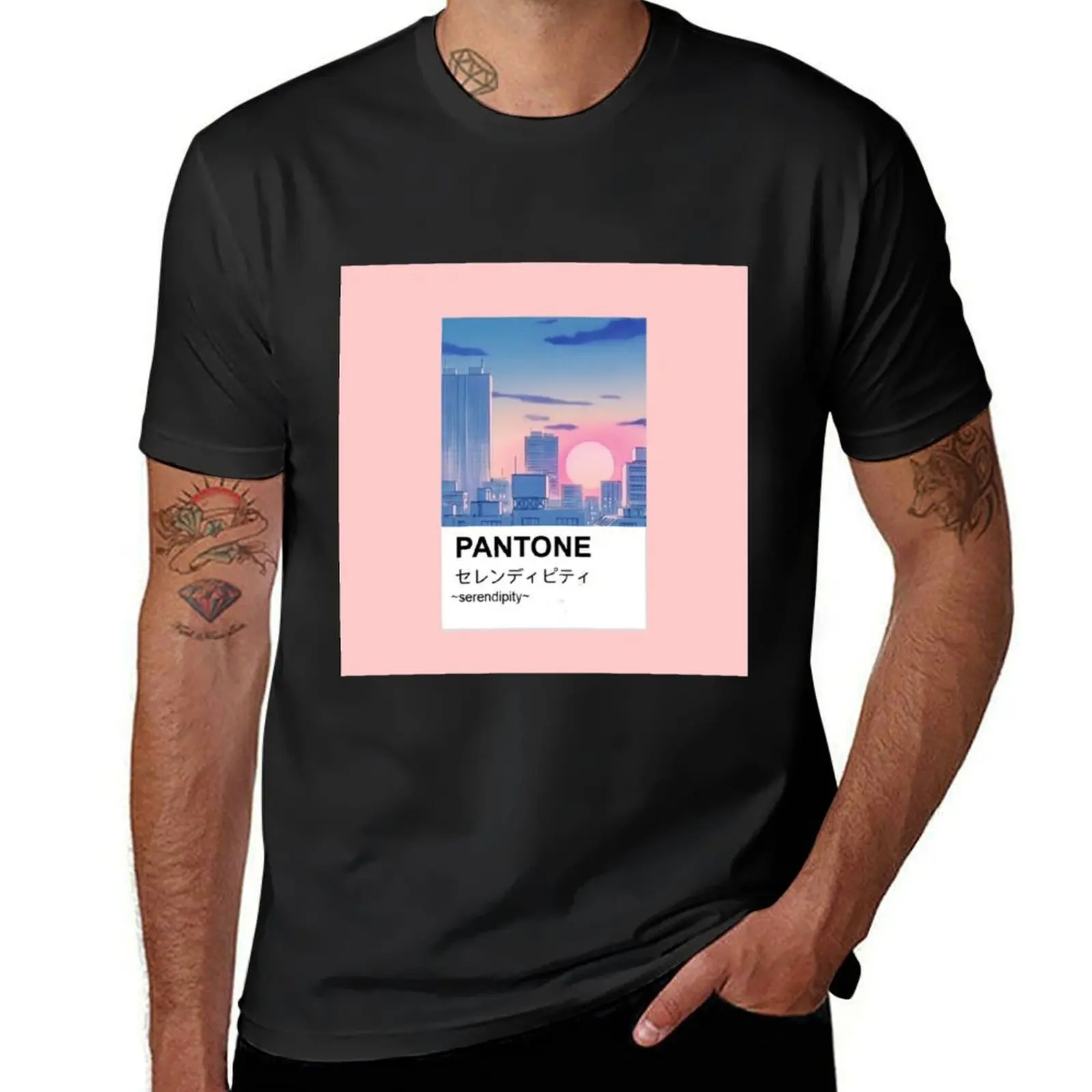 Pantone aesthetic anime city paint Art Print T-shirt kawaii clothes blanks mens big and tall t shirts