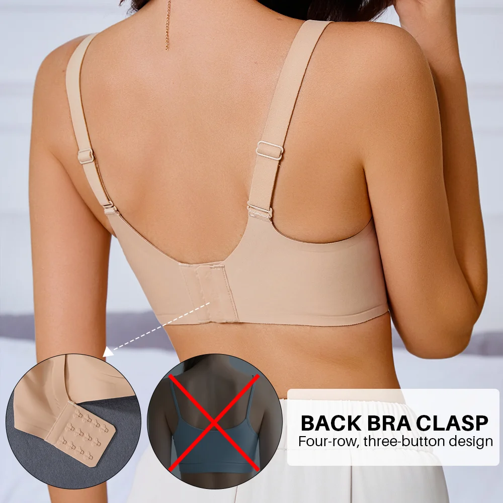 Wireless Bra for Women Seamless Push Up Bras Comfortable V-Shaped Gathering Underwear BCD Cup Intima