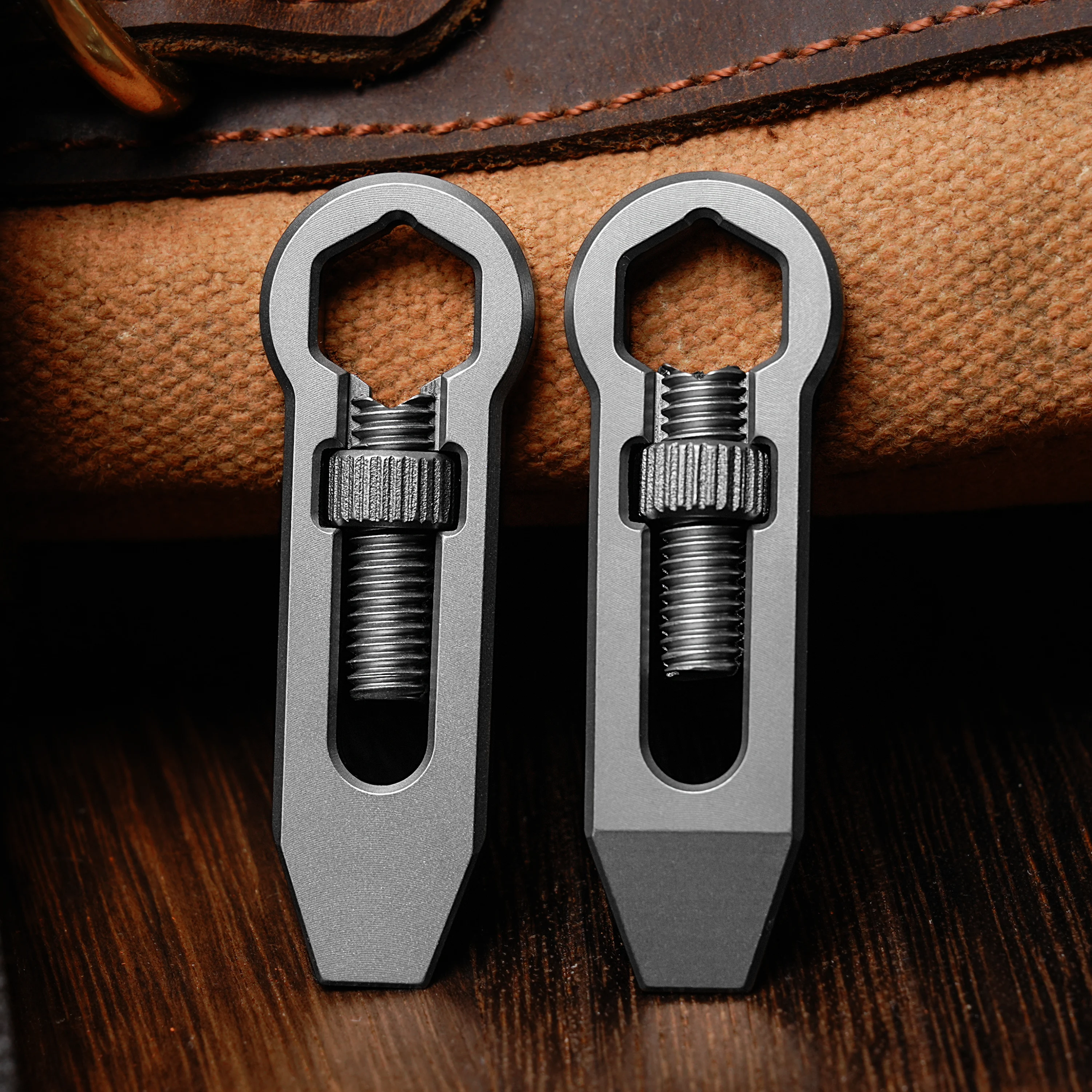 Titanium Alloy Hexagon Wrench Mini EDC Pry Bar Bottle Opener Keychain Tool Combination Outdoor Camp Hike Gear