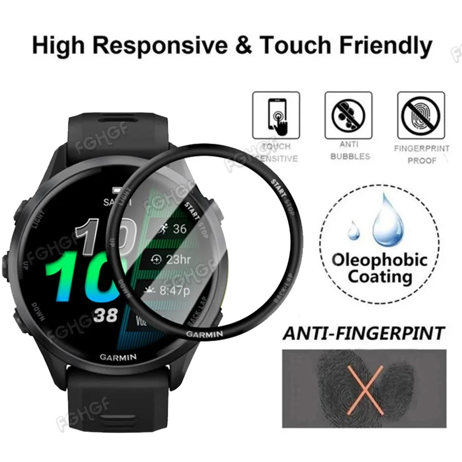 Anti-scratch Screen Protector For Garmin Forerunner 970 570 47mm 42mm Smart Watch Full Cover Protective Film Accessory Not Glass image 2