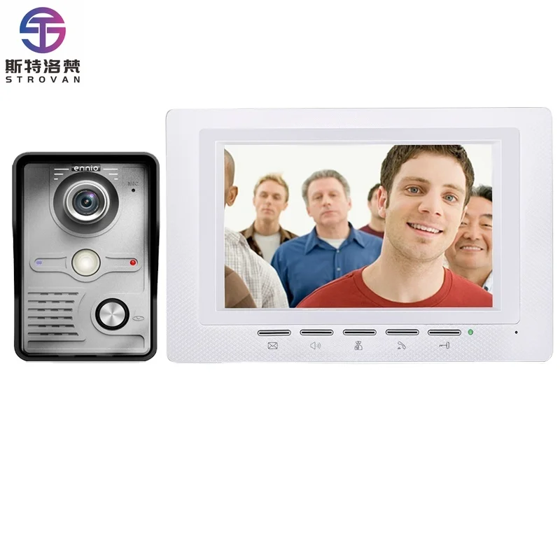 

7Inch TFT LCD Video Door Phone Doorbell Intercom with Kit 1-camera 1-monitor Night Vision 25 Kinds of Rings