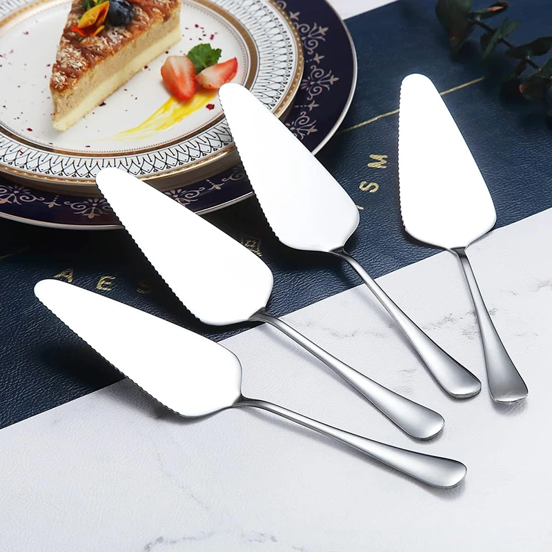 

3/4Pcs Stainless Steel Cake Spatula Set Pastry Pie Pizza Shovel Serrated Edge Cake Server Blade Cutter Cake Slicer Baking Tool