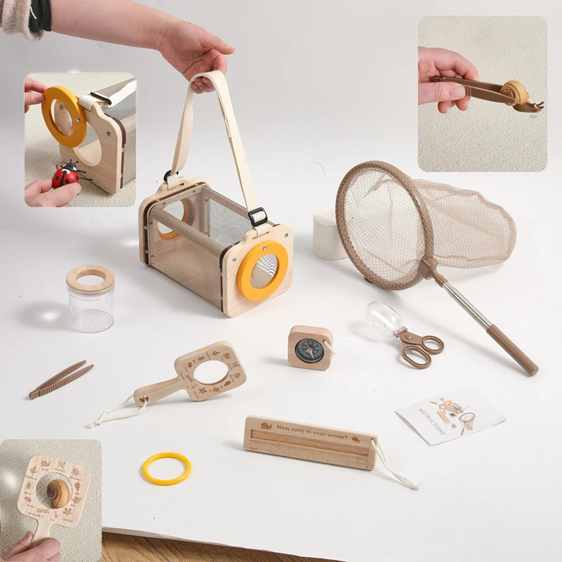 

Children's Outdoor Explorer Tool Kids Montessori Educational Toys Insect Plant Observation Box Viewer Bound Catcher Gift Set