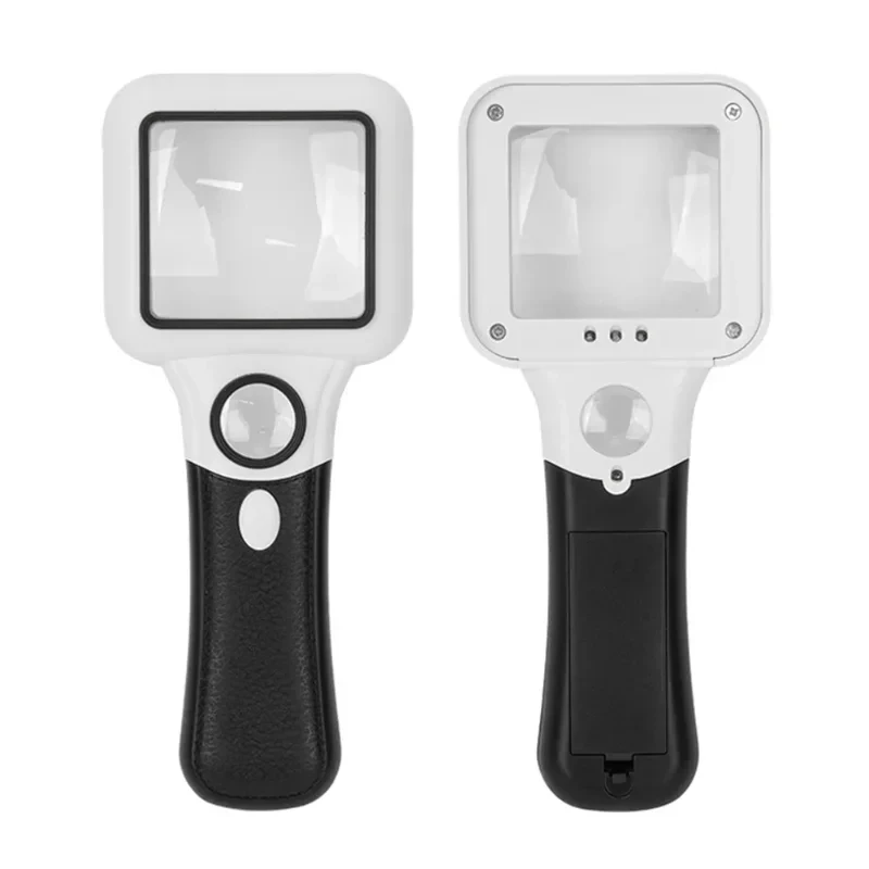 Imagem -02 - Lupa com Luzes Led Handheld Lupa Jóias Lupa Detector de Dinheiro Iluminado Lâmpada uv Leitura Idosos 5x 45x