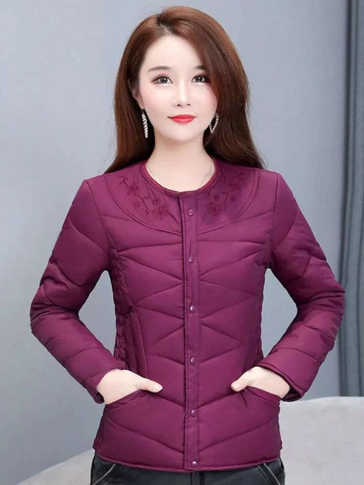 

New Lightweight down Cotton Jaet Women's Slim Fit ort Winter Warm Large Size Inner Wear Middle-Aged Mommy Outfit