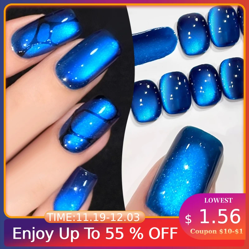 

BORN PRETTY 10ml Rhine Klein Blue Cat Magnetic Eye Gel Polish Ultra Shine HEMA TPO Free Crystal Soak Off UV LED Salon Varnish