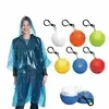 

1 Pcs Portable Disposable Unisex Raincoat Ball Cape Key Ring Ball Rainwear Poncho Safety Clothing
