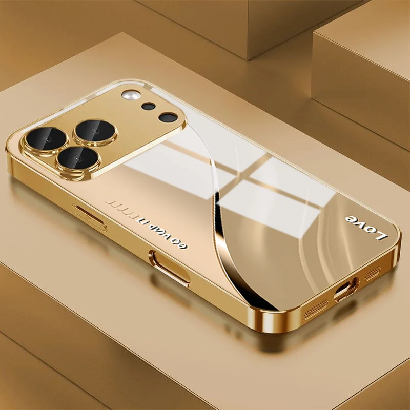 Gold Metallic Texture Design Tempered Glass Phone Case For Samsung Galaxy S25 Ultra S25 S24 S23 Plus S24 FE Prptection Cover